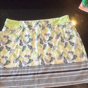 Yellow and White A-Line Mini Skirt for Casual Wear